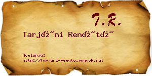 Tarjáni Renátó névjegykártya