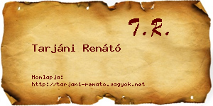Tarjáni Renátó névjegykártya